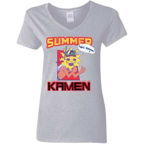 T-Shirts Sport Grey / S Summer Kamen Women's V-Neck T-Shirt