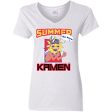 T-Shirts White / S Summer Kamen Women's V-Neck T-Shirt