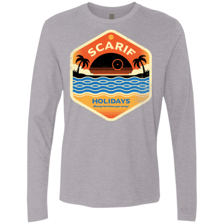 T-Shirts Heather Grey / Small Sun Sea & Space Stations Men's Premium Long Sleeve