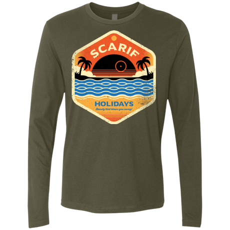 T-Shirts Military Green / Small Sun Sea & Space Stations Men's Premium Long Sleeve