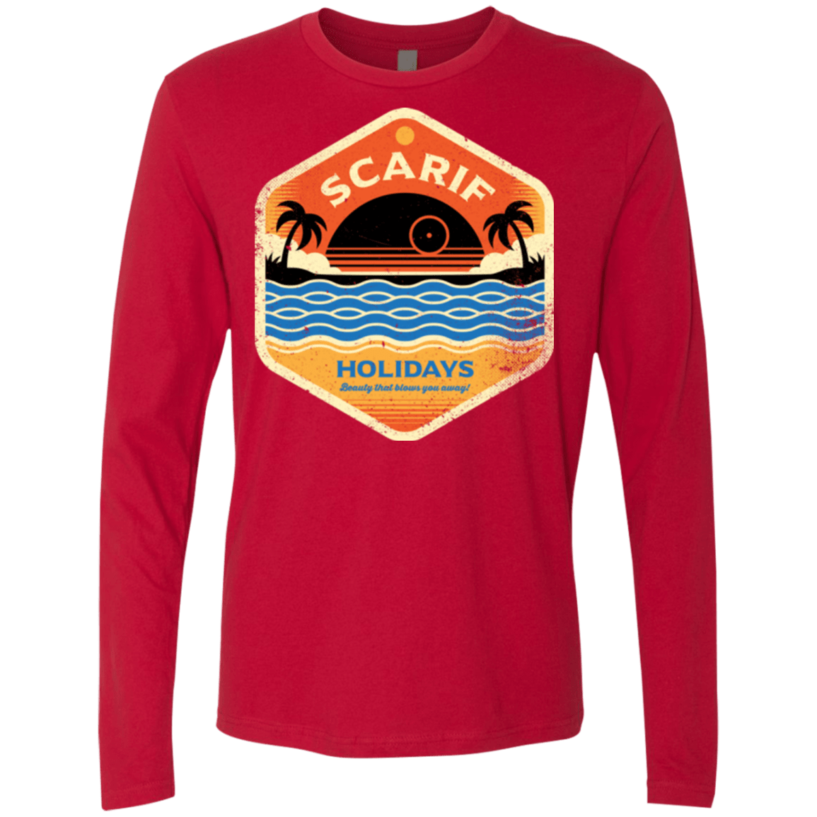 T-Shirts Red / Small Sun Sea & Space Stations Men's Premium Long Sleeve
