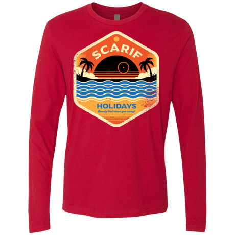 T-Shirts Red / Small Sun Sea & Space Stations Men's Premium Long Sleeve