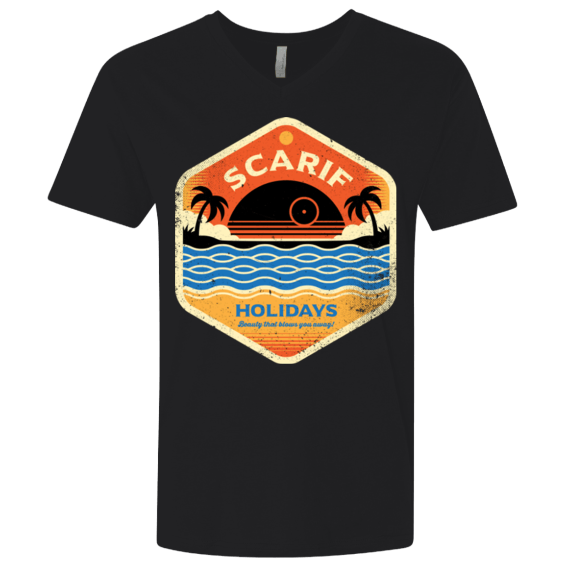 T-Shirts Black / X-Small Sun Sea & Space Stations Men's Premium V-Neck