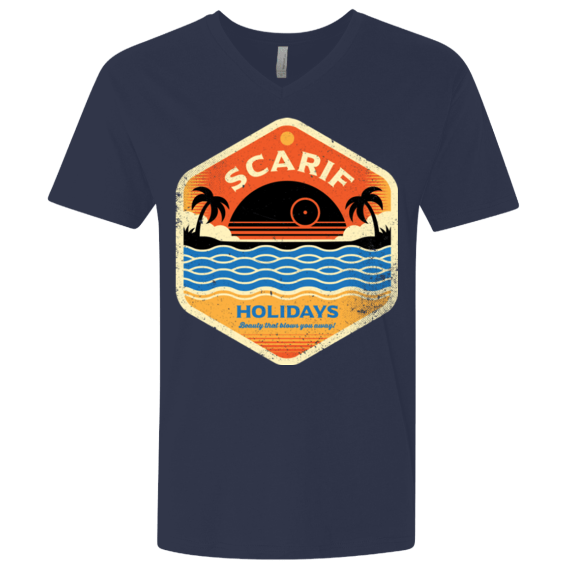 T-Shirts Midnight Navy / X-Small Sun Sea & Space Stations Men's Premium V-Neck