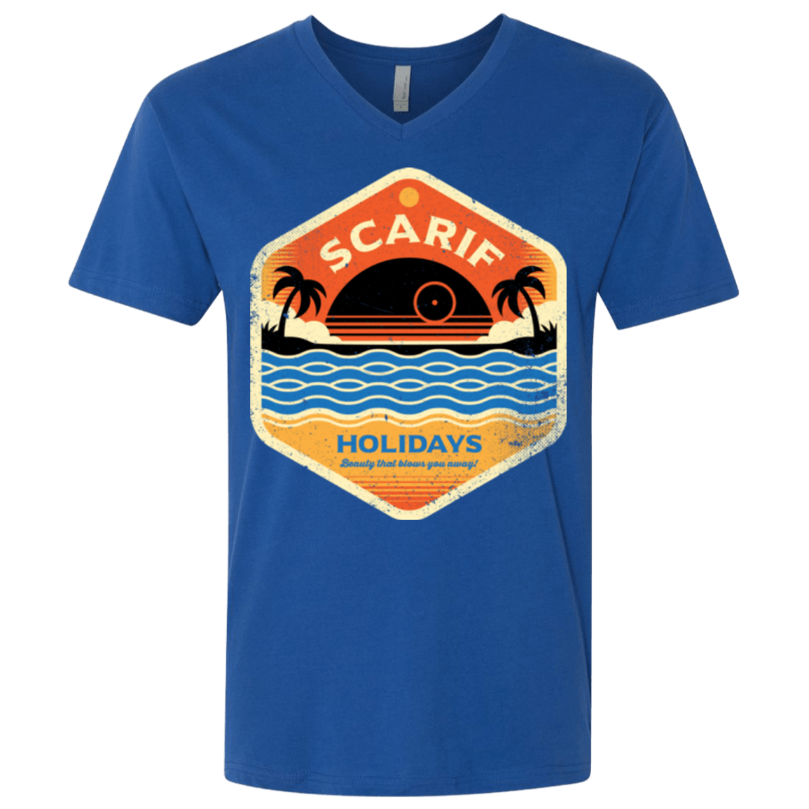 T-Shirts Royal / X-Small Sun Sea & Space Stations Men's Premium V-Neck