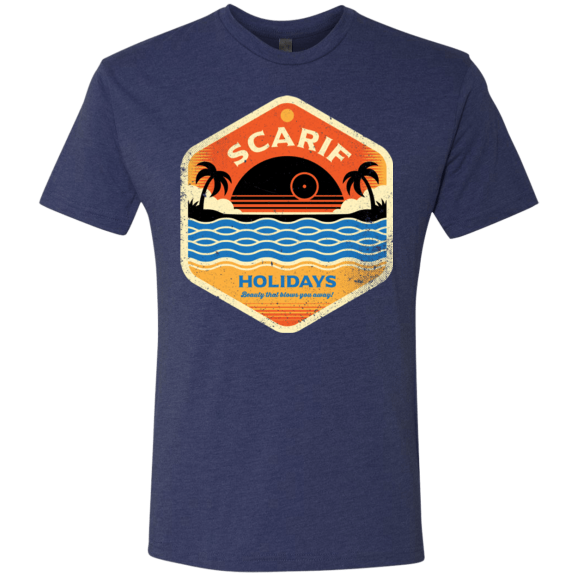 T-Shirts Vintage Navy / Small Sun Sea & Space Stations Men's Triblend T-Shirt