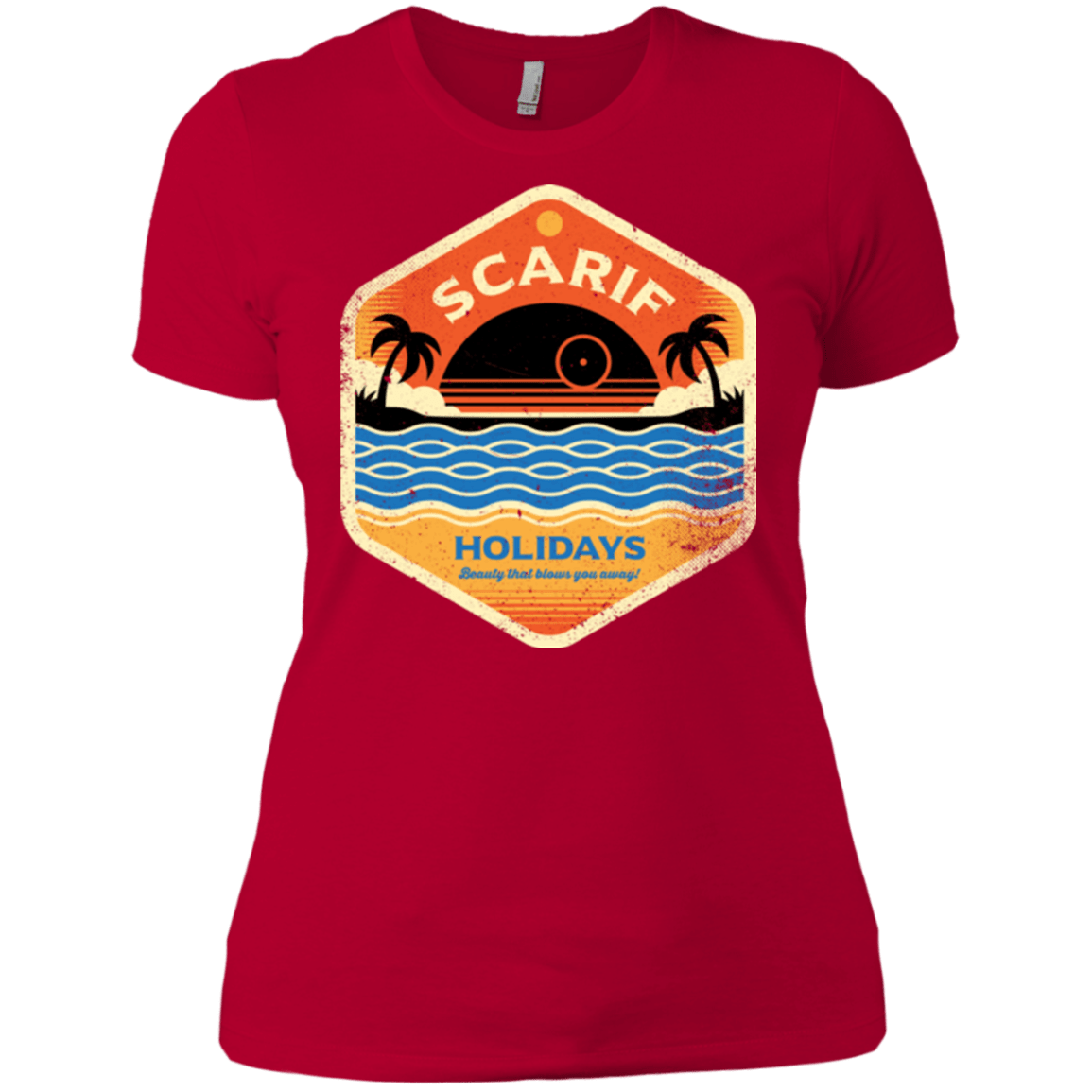 T-Shirts Red / X-Small Sun Sea & Space Stations Women's Premium T-Shirt