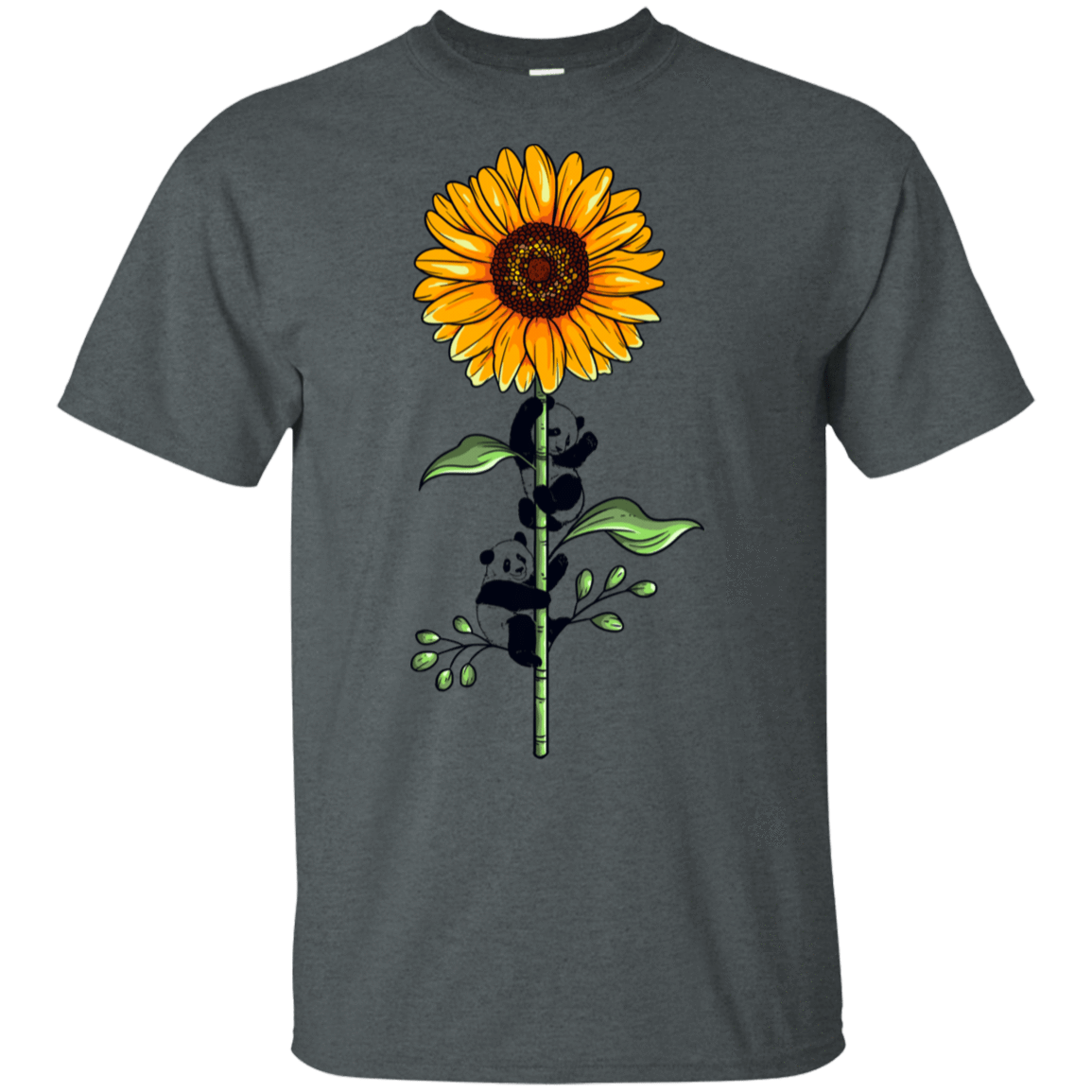 T-Shirts Dark Heather / S Sunflower Panda T-Shirt