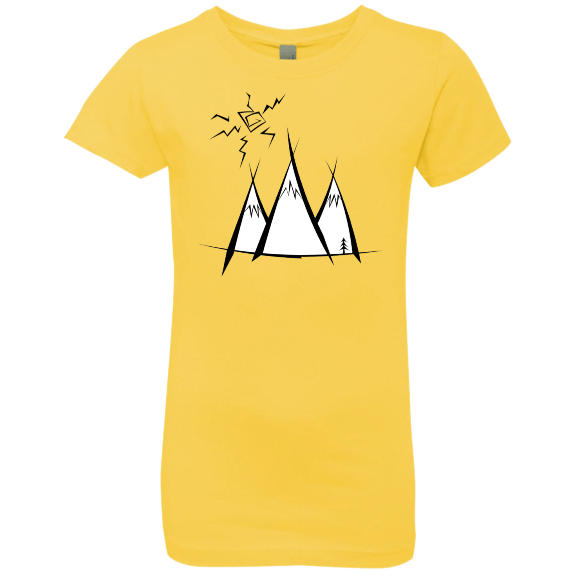 T-Shirts Vibrant Yellow / YXS Sunny Mountains Girls Premium T-Shirt
