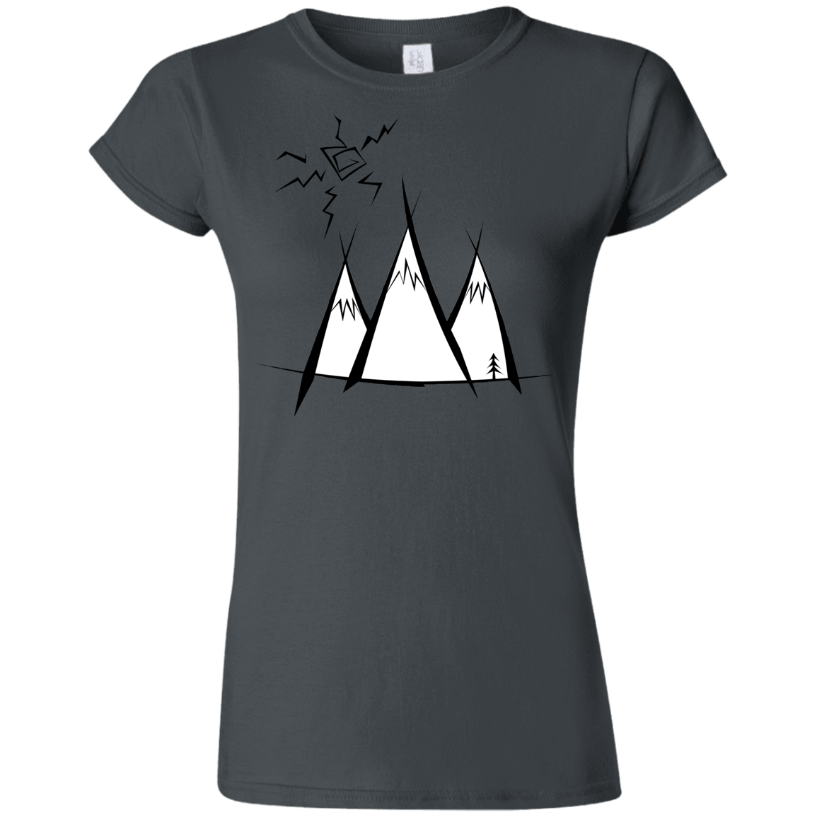 T-Shirts Charcoal / S Sunny Mountains Junior Slimmer-Fit T-Shirt