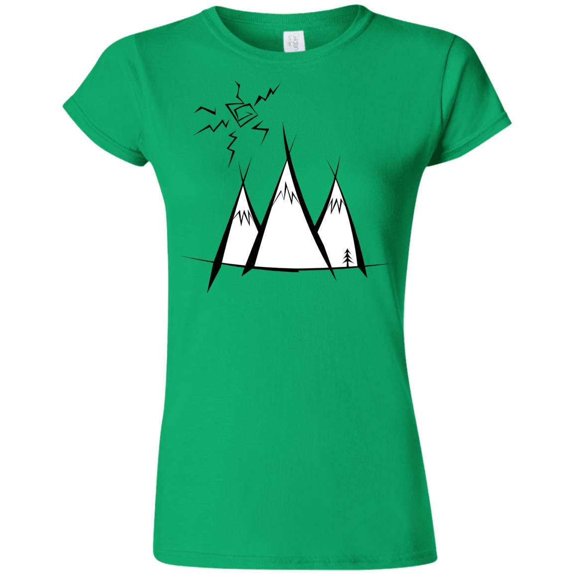 T-Shirts Irish Green / S Sunny Mountains Junior Slimmer-Fit T-Shirt