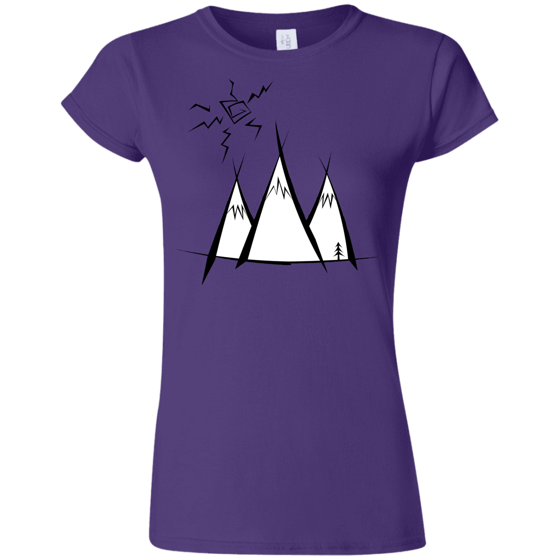 T-Shirts Purple / S Sunny Mountains Junior Slimmer-Fit T-Shirt