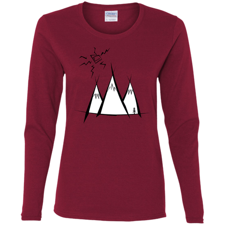 T-Shirts Cardinal / S Sunny Mountains Women's Long Sleeve T-Shirt