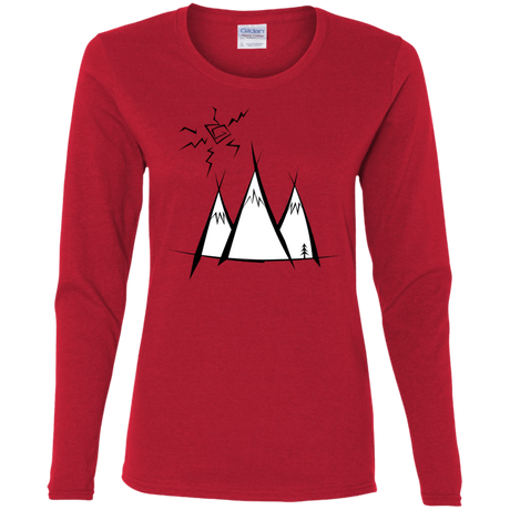 T-Shirts Red / S Sunny Mountains Women's Long Sleeve T-Shirt