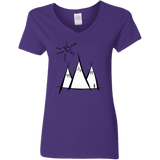 T-Shirts Purple / S Sunny Mountains Women's V-Neck T-Shirt