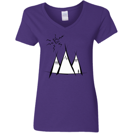 T-Shirts Purple / S Sunny Mountains Women's V-Neck T-Shirt