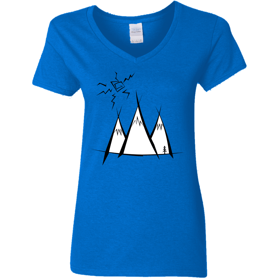 T-Shirts Royal / S Sunny Mountains Women's V-Neck T-Shirt