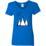 T-Shirts Royal / S Sunny Mountains Women's V-Neck T-Shirt