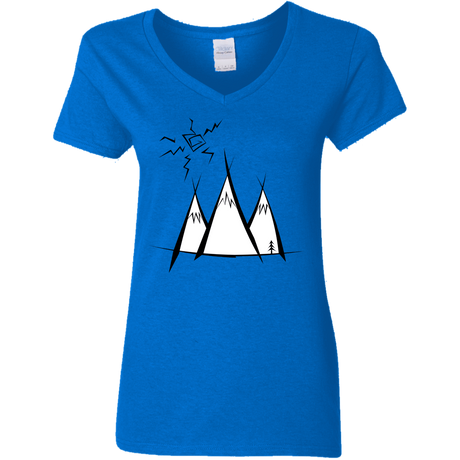 T-Shirts Royal / S Sunny Mountains Women's V-Neck T-Shirt