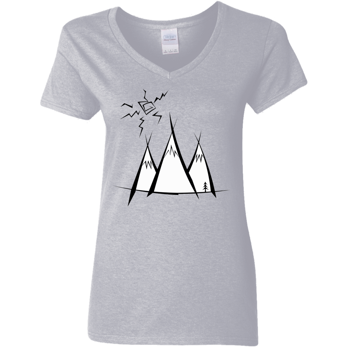 T-Shirts Sport Grey / S Sunny Mountains Women's V-Neck T-Shirt