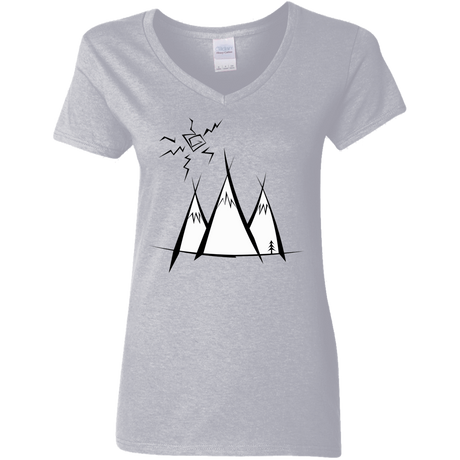 T-Shirts Sport Grey / S Sunny Mountains Women's V-Neck T-Shirt