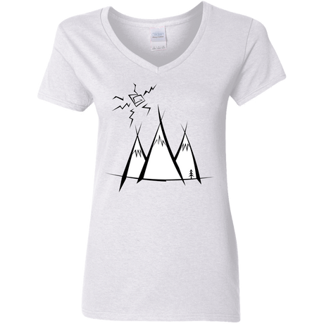 T-Shirts White / S Sunny Mountains Women's V-Neck T-Shirt