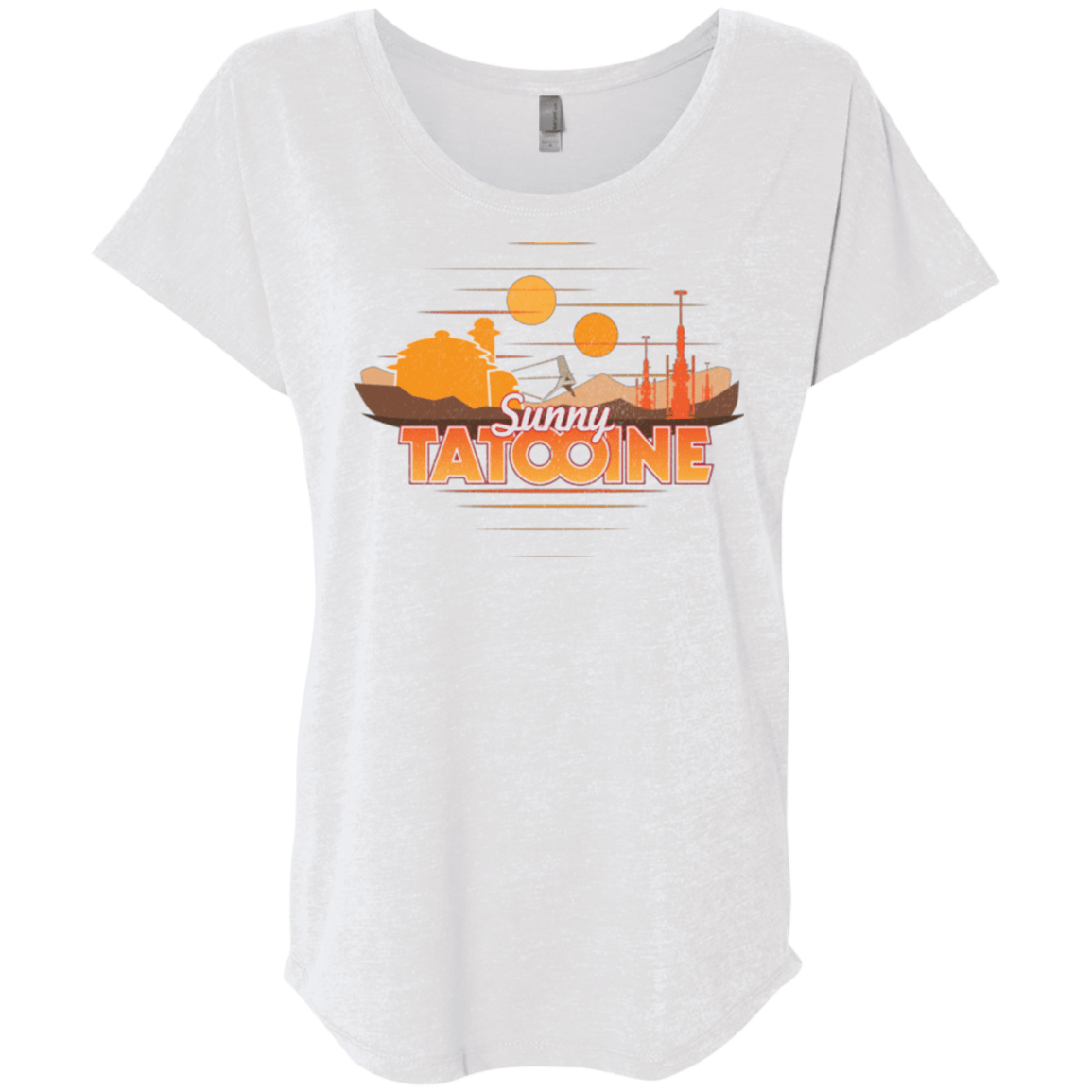 T-Shirts Heather White / X-Small Sunny Tatooine Triblend Dolman Sleeve