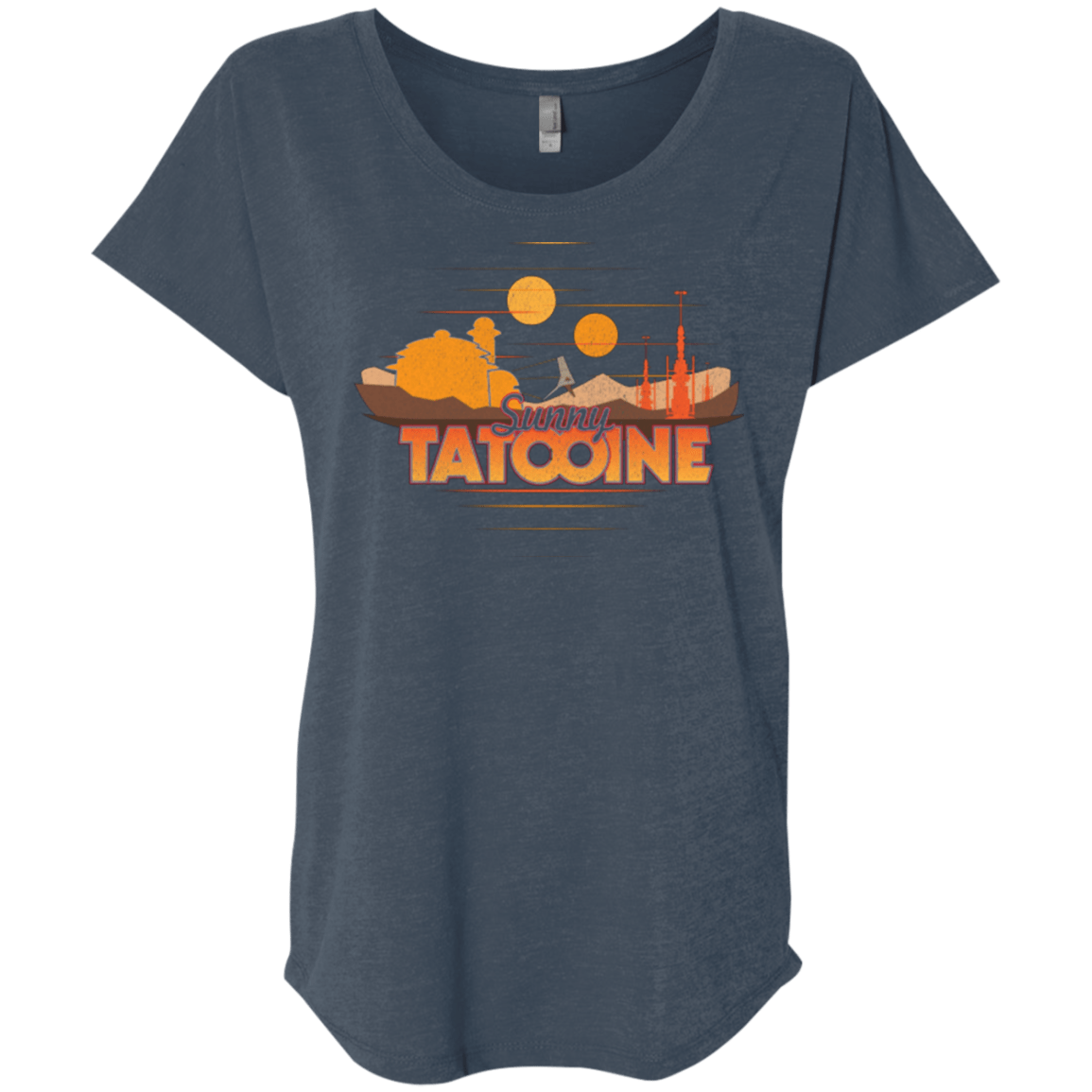 T-Shirts Indigo / X-Small Sunny Tatooine Triblend Dolman Sleeve