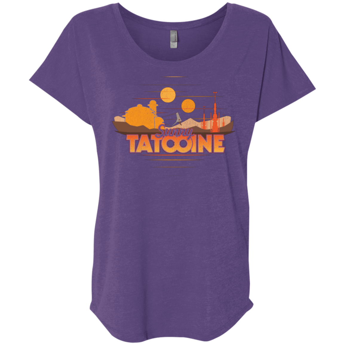 T-Shirts Purple Rush / X-Small Sunny Tatooine Triblend Dolman Sleeve