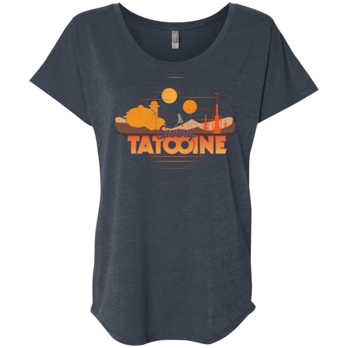 T-Shirts Vintage Navy / X-Small Sunny Tatooine Triblend Dolman Sleeve