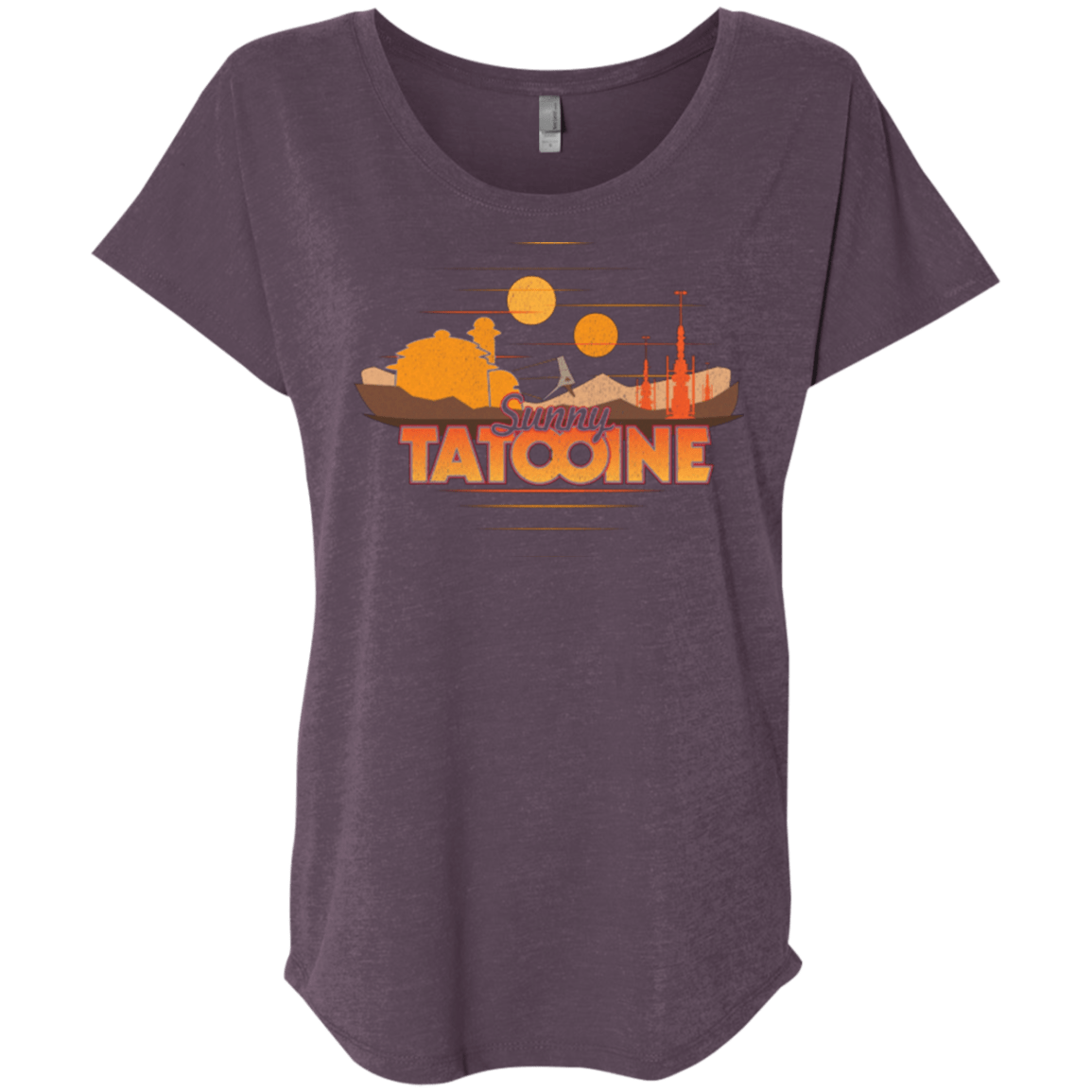 T-Shirts Vintage Purple / X-Small Sunny Tatooine Triblend Dolman Sleeve