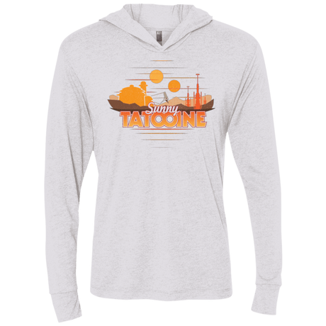 T-Shirts Heather White / X-Small Sunny Tatooine Triblend Long Sleeve Hoodie Tee