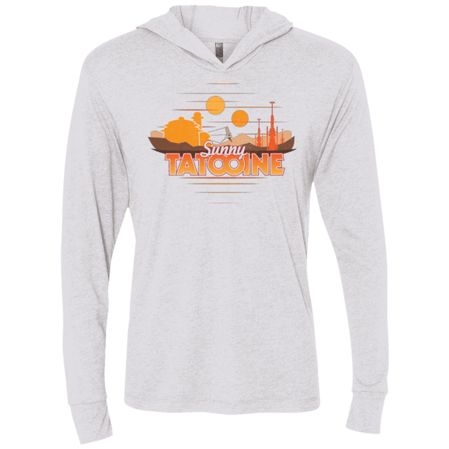 T-Shirts Heather White / X-Small Sunny Tatooine Triblend Long Sleeve Hoodie Tee