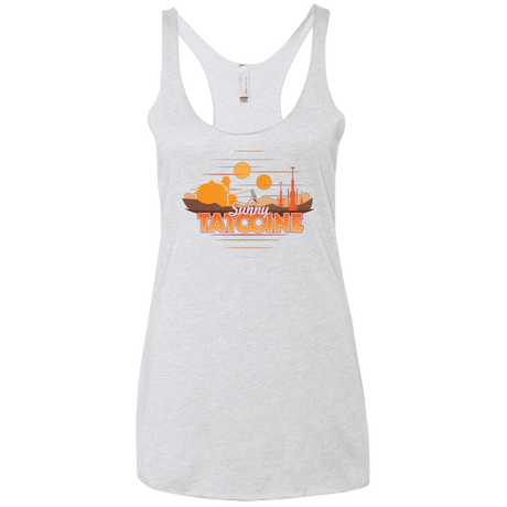 T-Shirts Heather White / X-Small Sunny Tatooine Women's Triblend Racerback Tank