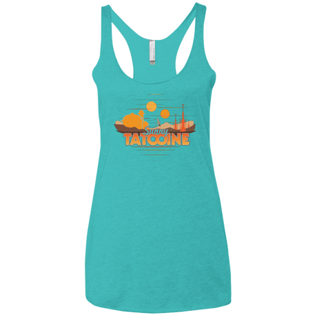 T-Shirts Tahiti Blue / X-Small Sunny Tatooine Women's Triblend Racerback Tank