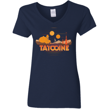 T-Shirts Navy / S Sunny Tatooine Women's V-Neck T-Shirt