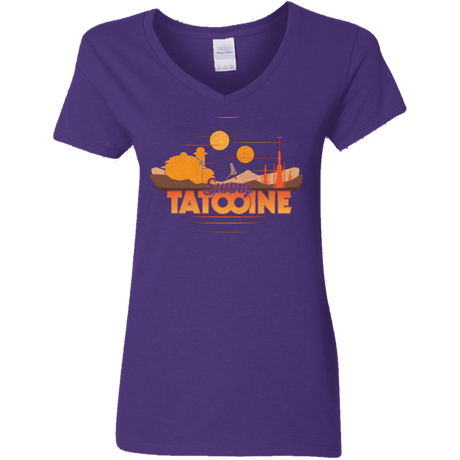 T-Shirts Purple / S Sunny Tatooine Women's V-Neck T-Shirt