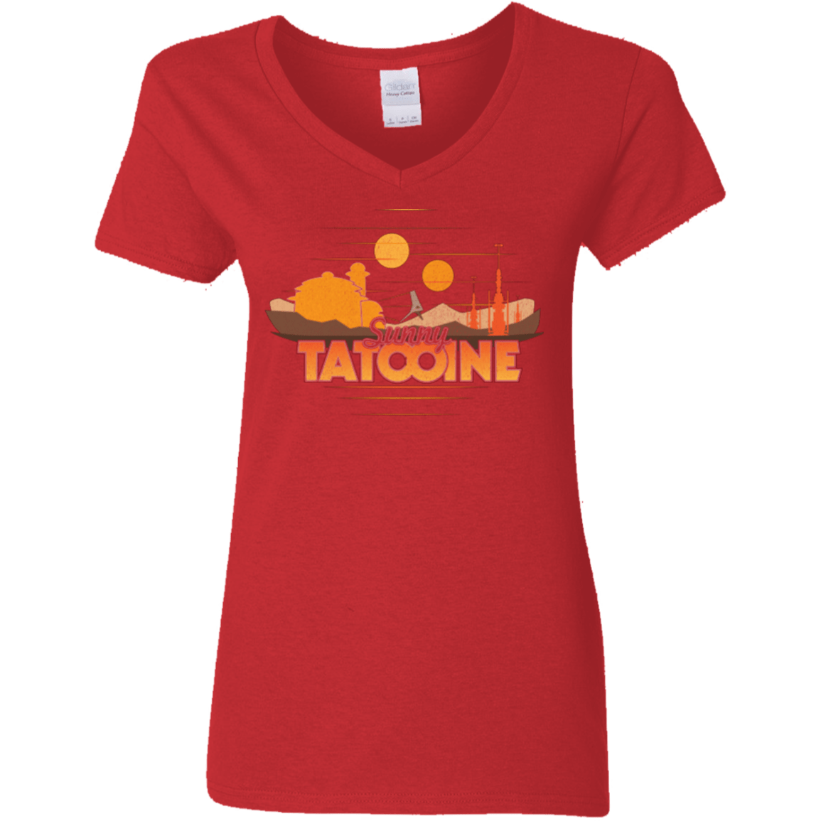 T-Shirts Red / S Sunny Tatooine Women's V-Neck T-Shirt