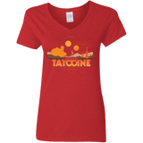 T-Shirts Red / S Sunny Tatooine Women's V-Neck T-Shirt