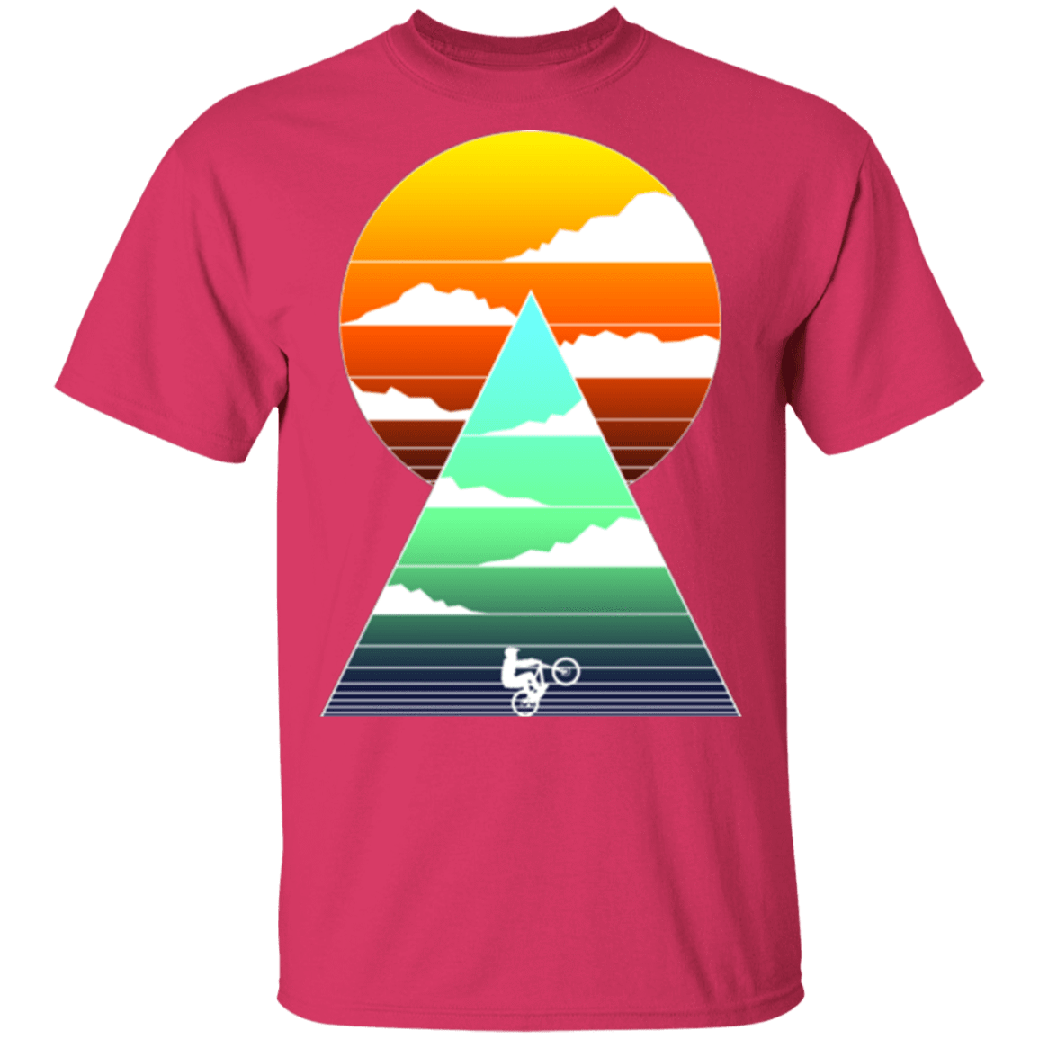 T-Shirts Heliconia / S Sunrise Bike Ride T-Shirt