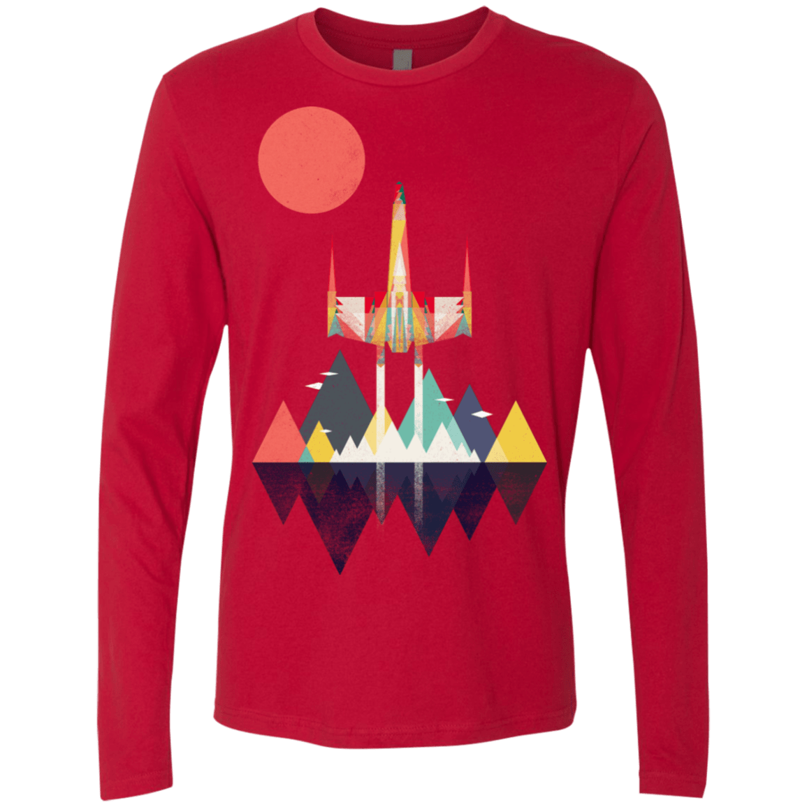 T-Shirts Red / S Sunset Fighter Men's Premium Long Sleeve
