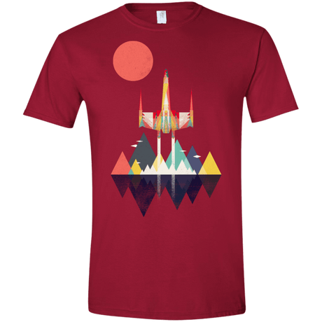 T-Shirts Cardinal Red / S Sunset Fighter Men's Semi-Fitted Softstyle