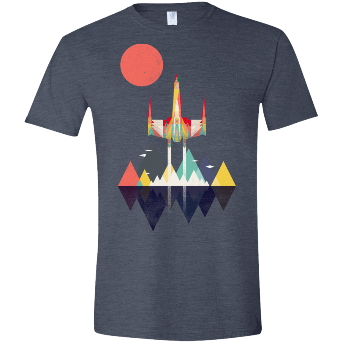 T-Shirts Heather Navy / S Sunset Fighter Men's Semi-Fitted Softstyle