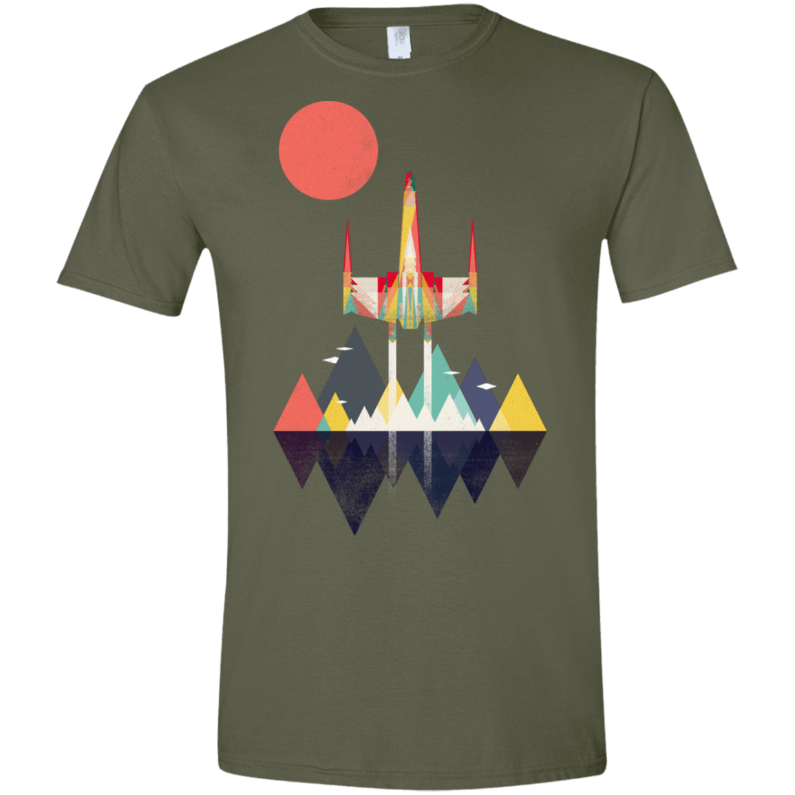 T-Shirts Military Green / S Sunset Fighter Men's Semi-Fitted Softstyle