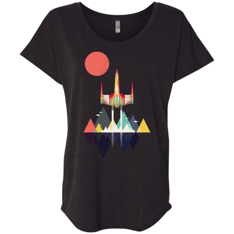 T-Shirts Vintage Black / X-Small Sunset Fighter Triblend Dolman Sleeve