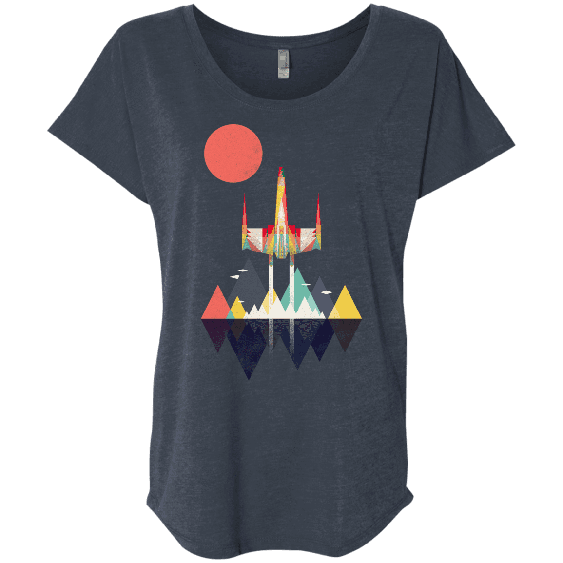 T-Shirts Vintage Navy / X-Small Sunset Fighter Triblend Dolman Sleeve