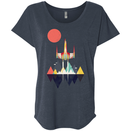 T-Shirts Vintage Navy / X-Small Sunset Fighter Triblend Dolman Sleeve