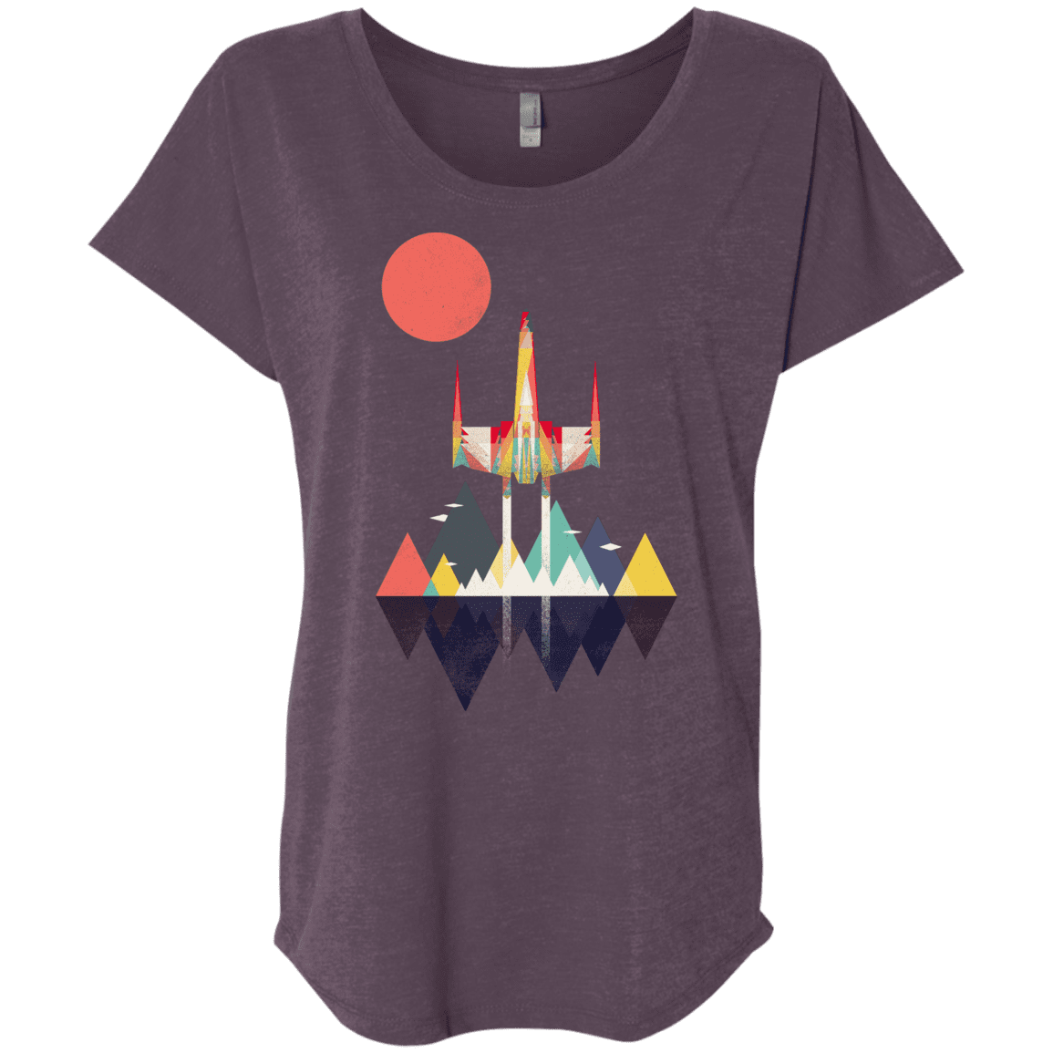 T-Shirts Vintage Purple / X-Small Sunset Fighter Triblend Dolman Sleeve