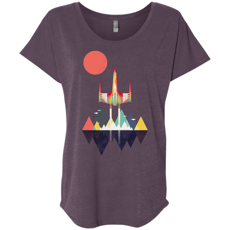 T-Shirts Vintage Purple / X-Small Sunset Fighter Triblend Dolman Sleeve