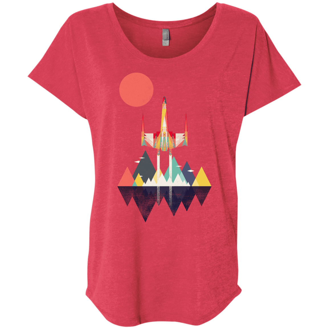 T-Shirts Vintage Red / X-Small Sunset Fighter Triblend Dolman Sleeve